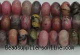 CRB2885 15.5 inches 4*6mm rondelle rhodonite beads wholesale