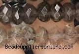 CRB3023 15.5 inches 5*8mm faceted rondelle smoky quartz beads