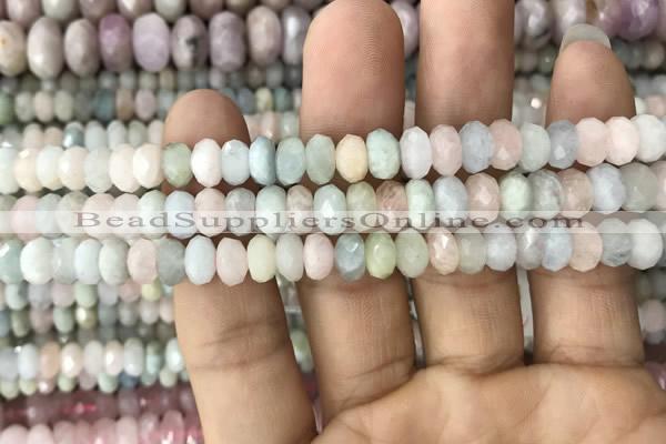 CRB3026 15.5 inches 5*7mm faceted rondelle morganite beads