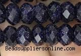 CRB3034 15.5 inches 5*8mm faceted rondelle blue goldstone beads