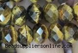 CRB3040 15.5 inches 6*8mm faceted rondelle yellow tiger eye beads