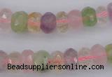 CRB306 5*8mm - 10*14mm faceted rondelle multicolor quartz beads