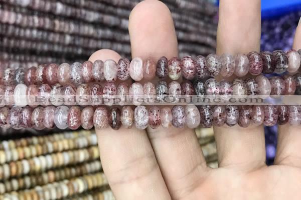 CRB3067 15.5 inches 5*8mm rondelle strawberry quartz beads