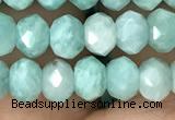 CRB3071 15.5 inches 4*6mm faceted rondelle amazonite gemstone beads