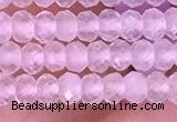 CRB3101 15.5 inches 2*3mm faceted rondelle tiny rose quartz beads