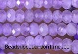 CRB3104 15.5 inches 2*3mm faceted rondelle tiny lavender amethyst beads