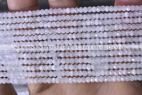 CRB3106 15.5 inches 2*3mm faceted rondelle tiny white moonstone beads