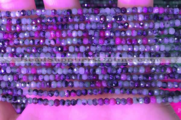 CRB3120 15.5 inches 2*3mm faceted rondelle tiny ruby zoisite beads