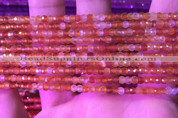 CRB3126 15.5 inches 2*3mm faceted rondelle tiny red agate beads