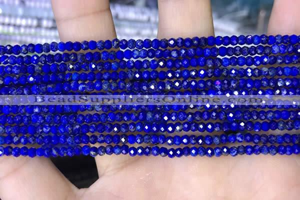 CRB3130 15.5 inches 2*3mm faceted rondelle tiny lapis lazuli beads