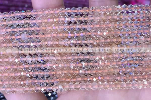 CRB3147 15.5 inches 2.5*4mm faceted rondelle tiny citrine beads