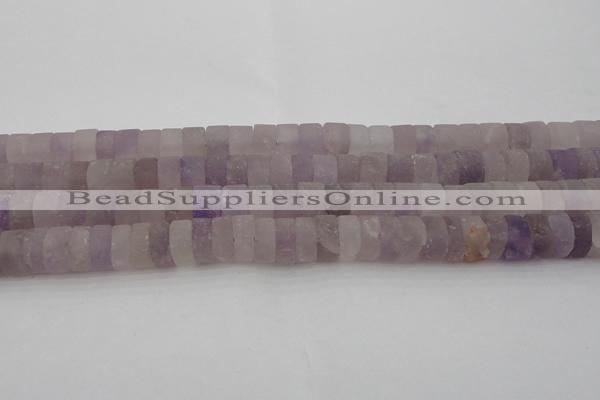 CRB315 15.5 inches 8*12mm tyre matte amethyst gemstone beads