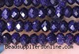 CRB3164 15.5 inches 2.5*4mm faceted rondelle tiny blue goldstone beads