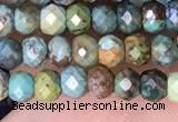 CRB3168 15.5 inches 2.5*4mm faceted rondelle tiny turquoise beads