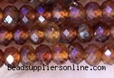 CRB3186 15.5 inches 3*5mm faceted rondelle tiny orange garnet beads