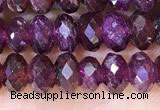 CRB3190 15.5 inches 4*6mm faceted rondelle tiny red garnet beads