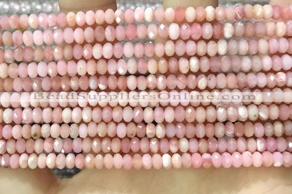 CRB3202 15.5 inches 2.5*4mm faceted rondelle pink opal beads