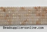 CRB3217 15.5 inches 4*6mm faceted rondelle pink aventurine jade beads wholesale