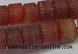 CRB325 15.5 inches 8*12mm tyre matte red agate gemstone beads