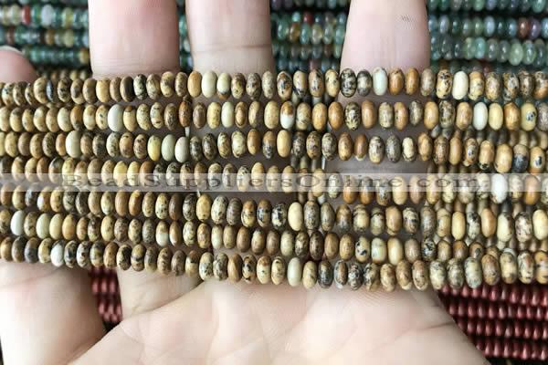 CRB4011 15.5 inches 2.5*4.5mm rondelle picture jasper beads wholesale