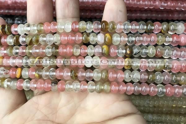 CRB4031 15.5 inches 4*6mm rondelle volcano cherry quartz beads wholesale