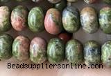 CRB4037 15.5 inches 4*6mm rondelle unakite beads wholesale