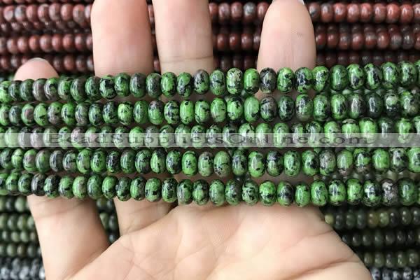 CRB4042 15.5 inches 4*6mm rondelle imitation ruby zoisite beads