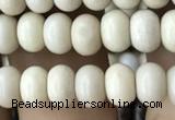 CRB4050 15.5 inches 4*6mm rondelle white fossil jasper beads wholesale