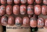 CRB4055 15.5 inches 4*6mm rondelle red sesame jasper beads wholesale