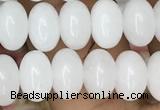 CRB4070 15.5 inches 5*8mm rondelle white jade beads wholesale