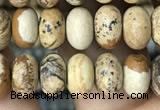 CRB4073 15.5 inches 5*8mm rondelle picture jasper beads wholesale