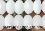 CRB4113 15.5 inches 5*8mm faceted rondelle white porcelain beads