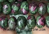 CRB4119 15.5 inches 5*8mm faceted rondelle imitation ruby zoisite beads