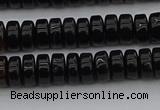 CRB418 15.5 inches 5*8mm rondelle black agate beads wholesale