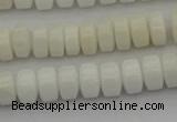 CRB423 15.5 inches 5*8mm rondelle white porcelain beads wholesale