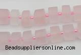 CRB452 15.5 inche 7*11mm tyre matte rose quartz gemstone beads