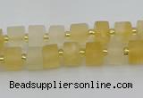 CRB453 15.5 inche 5*8mm tyre matte citrine gemstone beads