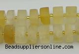 CRB455 15.5 inche 8*12mm tyre matte citrine gemstone beads