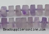 CRB456 15.5 inche 5*8mm tyre matte amethyst gemstone beads