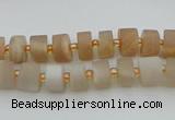 CRB462 15.5 inche 5*8mm tyre matte moonstone gemstone beads