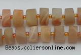 CRB464 15.5 inche 8*12mm tyre matte moonstone gemstone beads