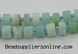 CRB468 15.5 inche 5*8mm tyre matte amazonite gemstone beads