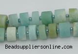 CRB469 15.5 inche 6*10mm tyre matte amazonite gemstone beads