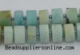 CRB470 15.5 inche 8*12mm tyre matte amazonite gemstone beads