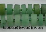 CRB475 15.5 inches 8*14mm tyre green aventurine beads wholesale