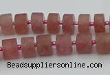 CRB478 15.5 inches 6*10mm tyre strawberry quartz beads wholesale