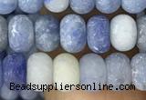 CRB5005 15.5 inches 4*6mm rondelle matte blue aventurine beads