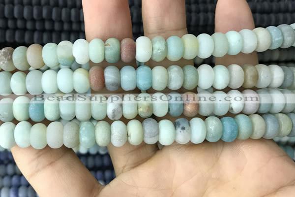 CRB5020 15.5 inches 4*6mm rondelle matte amazonite beads wholesale