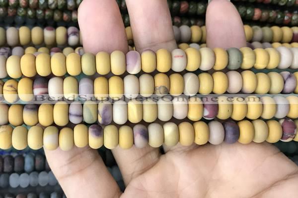 CRB5022 15.5 inches 4*6mm rondelle matte mookaite beads wholesale