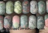 CRB5023 15.5 inches 4*6mm rondelle matte unakite beads wholesale